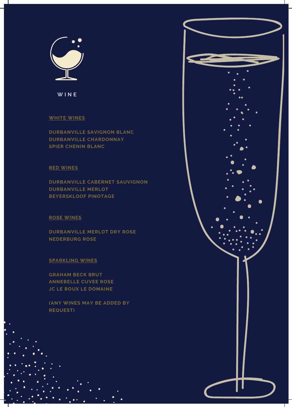 Elixir Mobile Bar beverage menu page 2